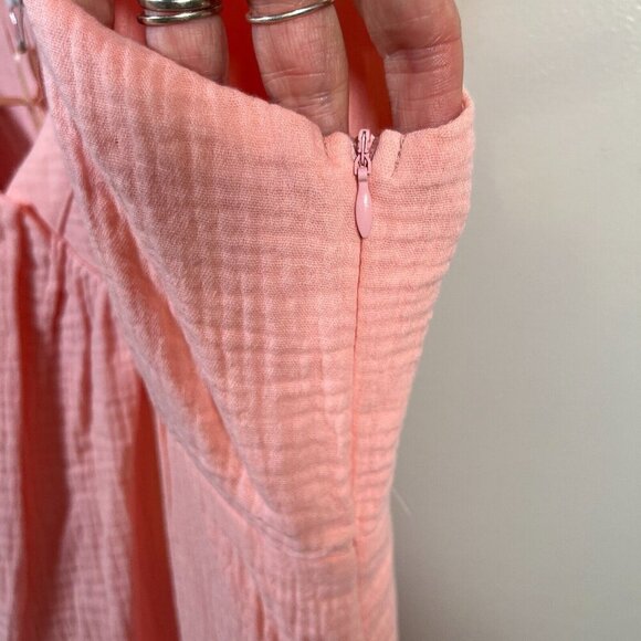 Victoria Dunn VD Lounge Gauze Dress Size Medium Pink Mini Sleeveless Vacation - Picture 8 of 12